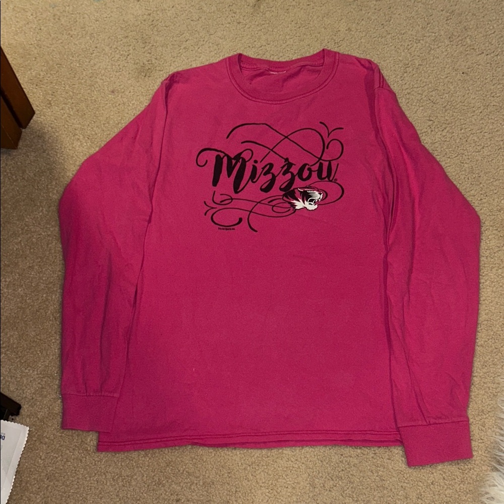 Pink Mizzou Long Sleeve Shirt